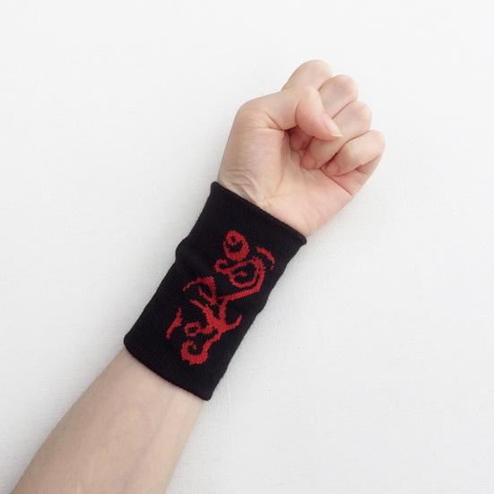 1 Pair Sports Bracer Ergonomic Good Elasticity Breathable Knitted Print Protect The Wrist Great Ventilation Universal Basketball Running Wrist Guards