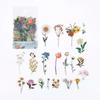 40pcs PET Transparent Flowers Stickers DIY Deco Scrapbooking Junk Journal Plants Flowers Sticker Stationery Supplies