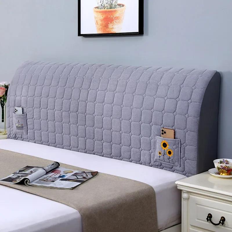 Plaid Kopfteil Abdeckung Nordic Weiche Kopfteil Abdeckung Plüsch Samt Bett Kopf Abdeckung Schlafzimmer Rückenlehne Staub Schutz Wohnkultur