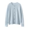 Twelve-Needle Rhinestone Button Cashmere Cardigan for Women - Autumn/Winter Knitwear