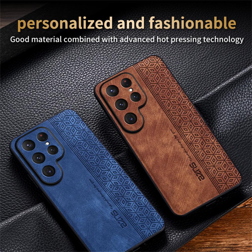 AZNS For Samsung Galaxy S25 Ultra Case Protective PU Leather Covered TPU Phone Shell