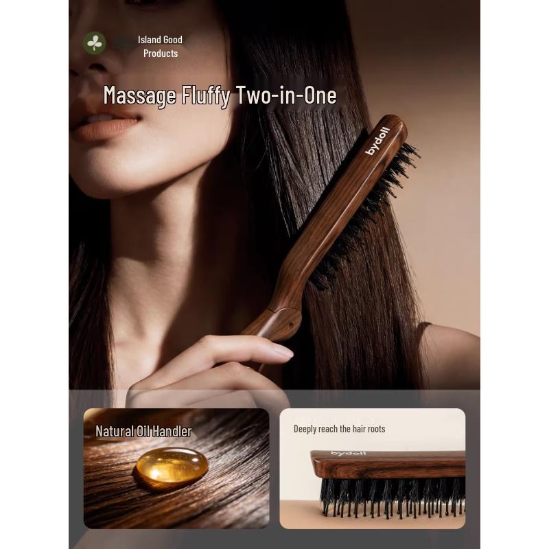 bydoll Boar Bristle Folding Tail Comb