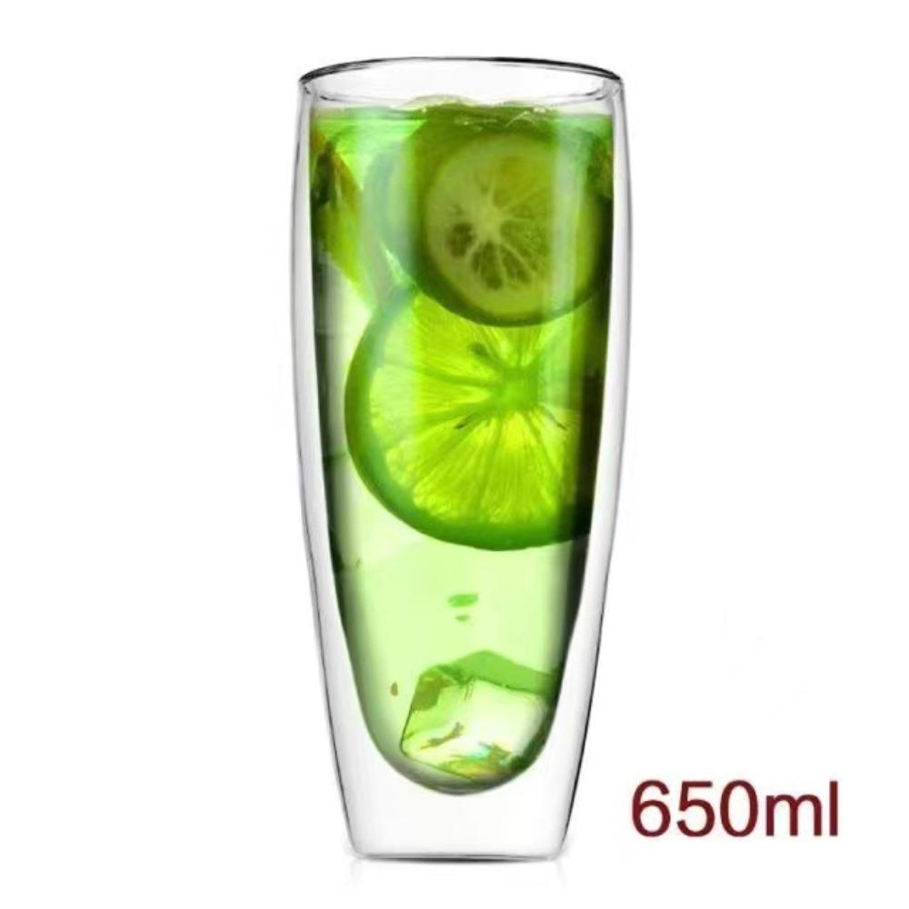 Tassenexplosion transparentes doppelwandiges Glas Haushalt große Kapazität hochtemperaturbeständig verdickt hochwertig Wasserbecher