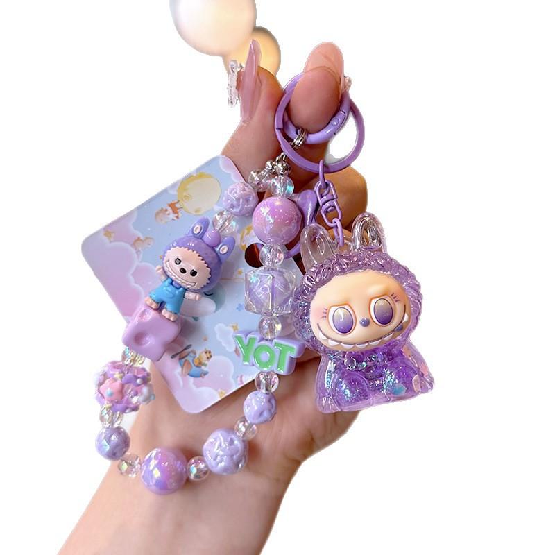 Oil Cartoon Labu Mobile Phone Case Bead Chain Beaded Keychain Doll Schoolbag Quicksand Bottle Small Pendant Gift Bubu