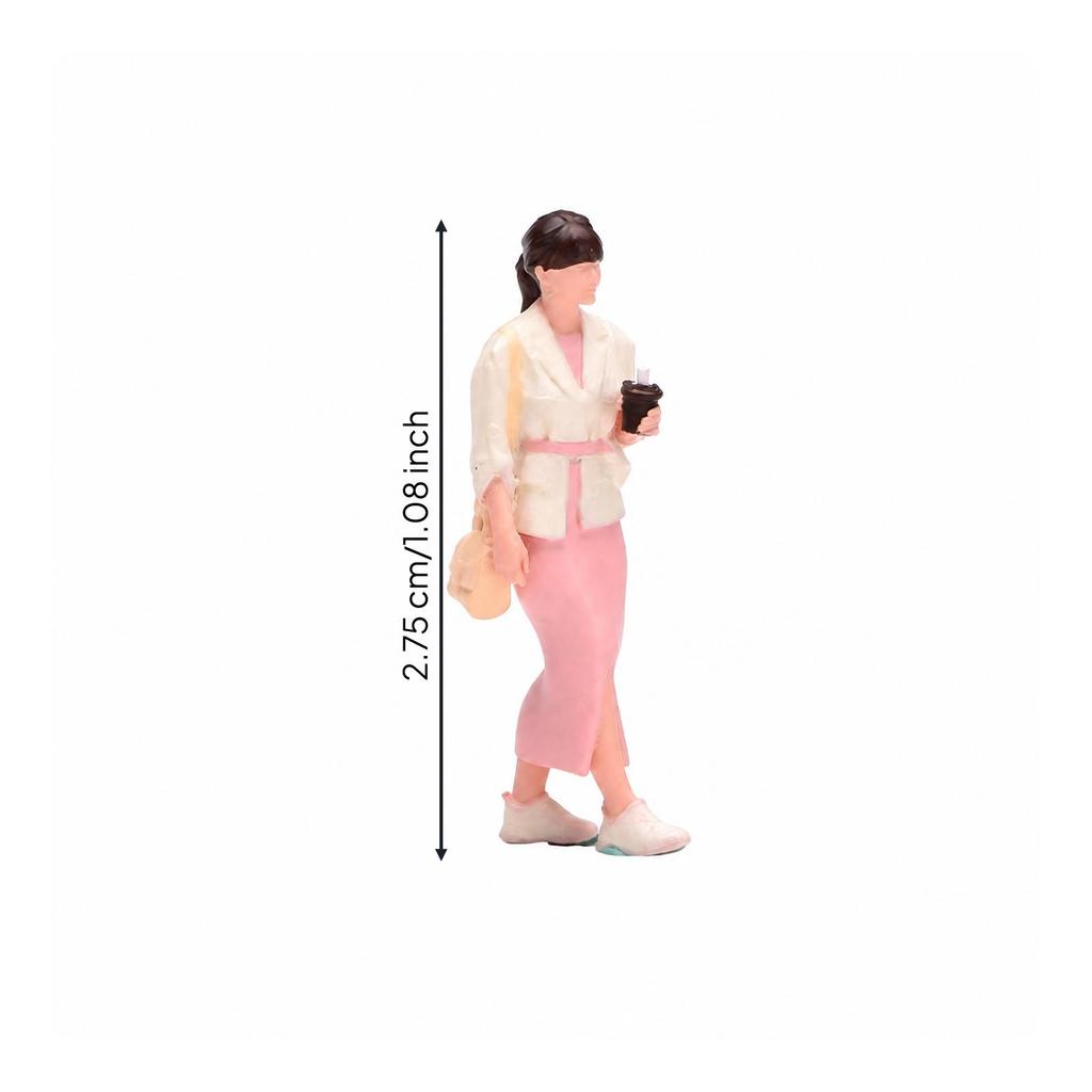 1:64 Scale Walking Woman Figurine Colorfast-Resistant for Architectural Displays