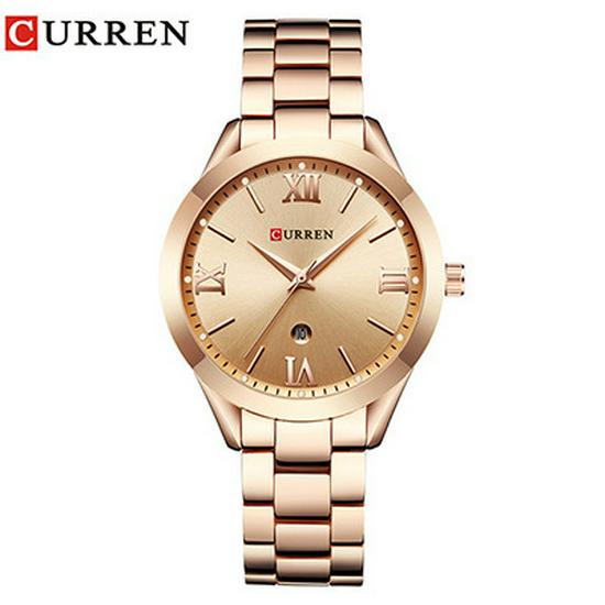 Curren 9007 Women's Waterproof Steel Band Quartz Watch with Calendar