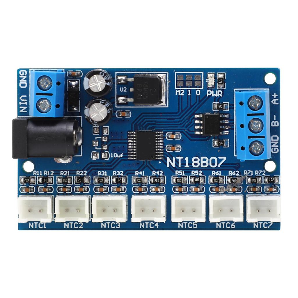 Modul NT18B07 7?Kanalplatine RS485 für Temperatursensor Papierloser Schreiber SPS 6?24V