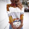 Women's Color Block Leopard Print Pullover: Long-Sleeved Casual Sweater for Autumn & Spring