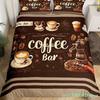 Coffee Duvet Cover Queen King Cartoon Coffee Drink Cup Print Bedding Set Coffee Lover Comforter Cover Modern Brown Quilt Cover