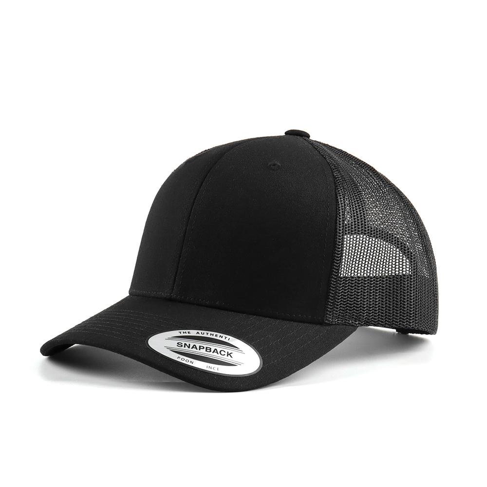 Wholesale Manufacturers Custom High Quality Plain Classic 6 Panel Cotton Trucker Hat Mens Snap Back Mesh Gorras with Custom Logo чёрный
