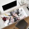 Gaming Mouse PadDesk MatAntislip BaseStitched EdgesCute Black Hair Cat Girl Anime Print Keyboard Pad for Gamer Office Home