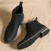 Designer Fashionable Winter Patent Leather Cowboy Chelsea Ankle Boots Men's Tops For Men Flats Everyday All Match Shoes