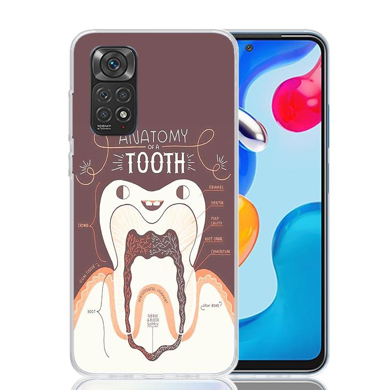 Wisdom Teeth Dentist Tooth Case Phone Cover for Xiaomi Redmi Note 14 13 12S 12 11S 11 11T 11E 10S 10 Pro Plus 5G Trend Fundas No