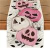 Linen Halloween Table Flag, American Dining Table Decoration, Party Tablecloth, Anti-Slip Coffee Table Flag