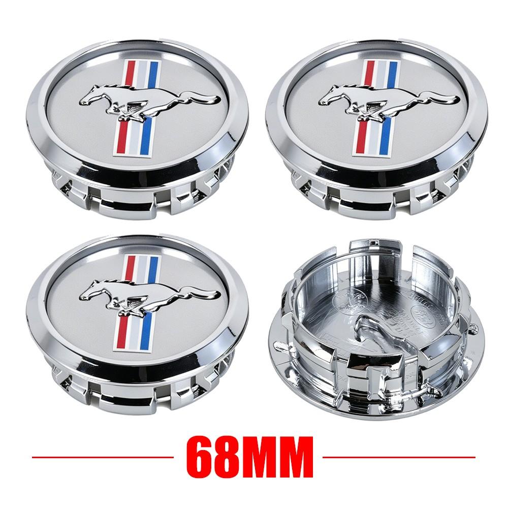 4Pc 68mm Car Wheel Center Hub Caps Aluminum Decorative Sticker For Ford Kuga Transit Ecosport Focus Ranger Mondeo Mustang Fusion