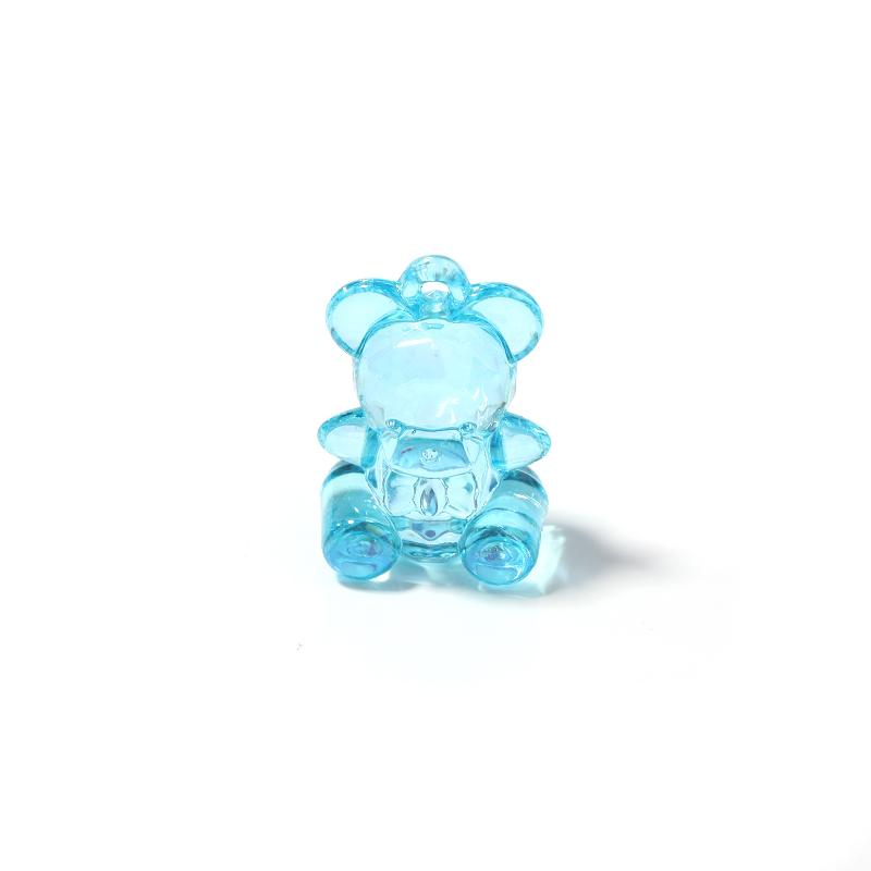 10Pcs/lot Acrylic Bear Charms For Jewelry Making Transparent Cute Animal Beads Diy Pendants Necklace Accessories
