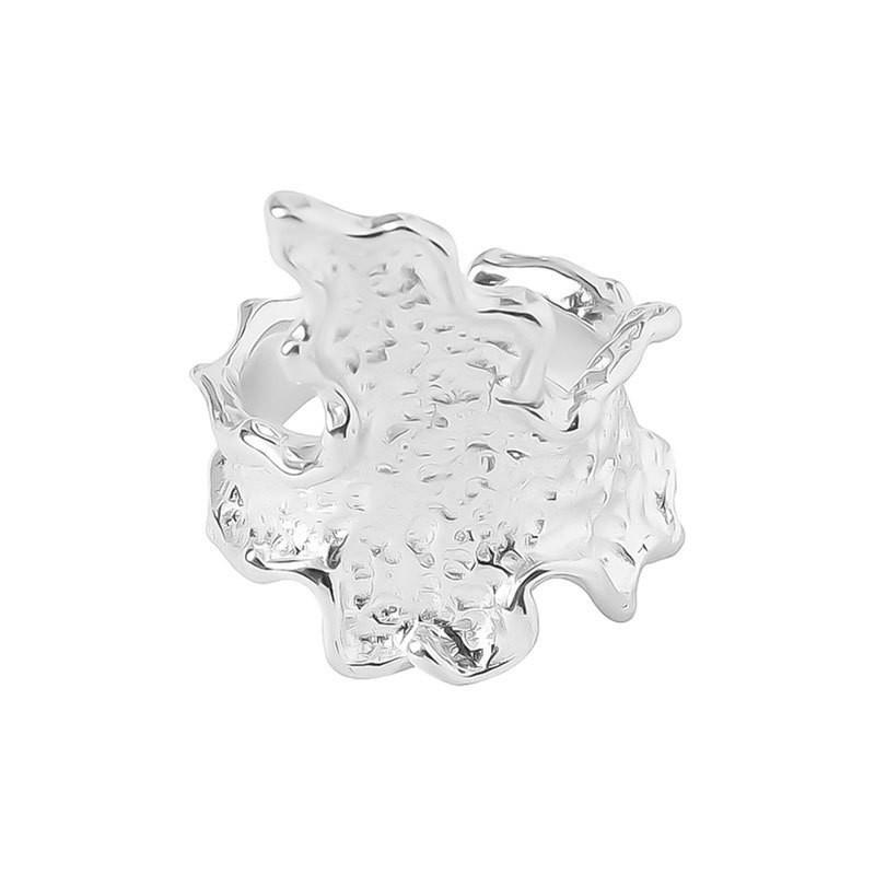 Korean Stylish Inspired S925 Open Ring With Textured Flame For Women Trendy