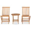 vidaXL 3-tlg. Garten-Essgruppe Klappbar Massivholz Teak