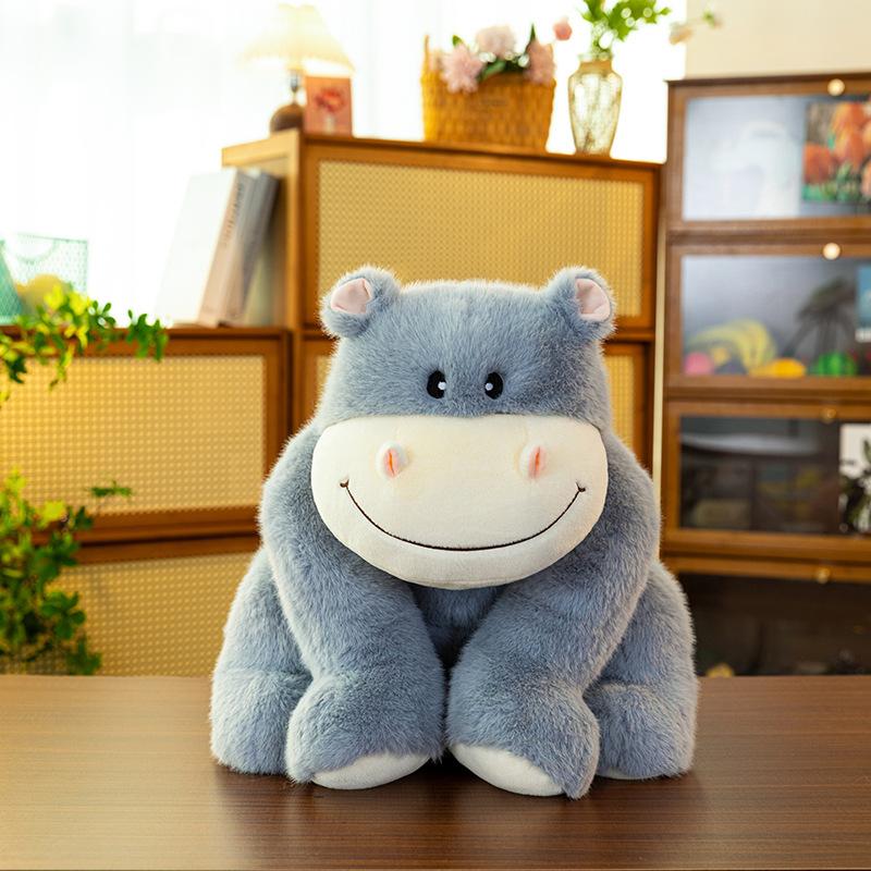 Cartoon Cute Hippo Plush Toys Zoo Souvenirs Children's Dolls Home Decoration Street Stall Gifts
