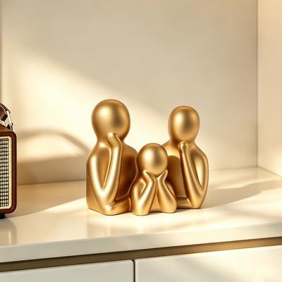 Plastic Minimalist Figure Statue 3D Printed Parent-Child Figurine  Bedroom Decor