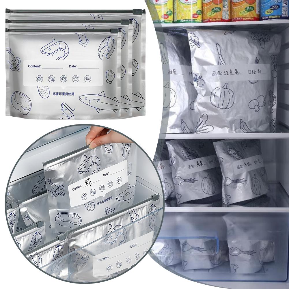 Aluminum Foil Food Bag 10/30PCS Reusable Leakproof Freezer Bag Fresh-keeping Kitchen Safe Bag F H8V4