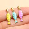 Breloque Poisson Crabe Rayé Or & Émail - Accessoires DIY pour Collier, Bracelet, Boucles d'Oreilles (2 Styles, Acier Inoxydable)
