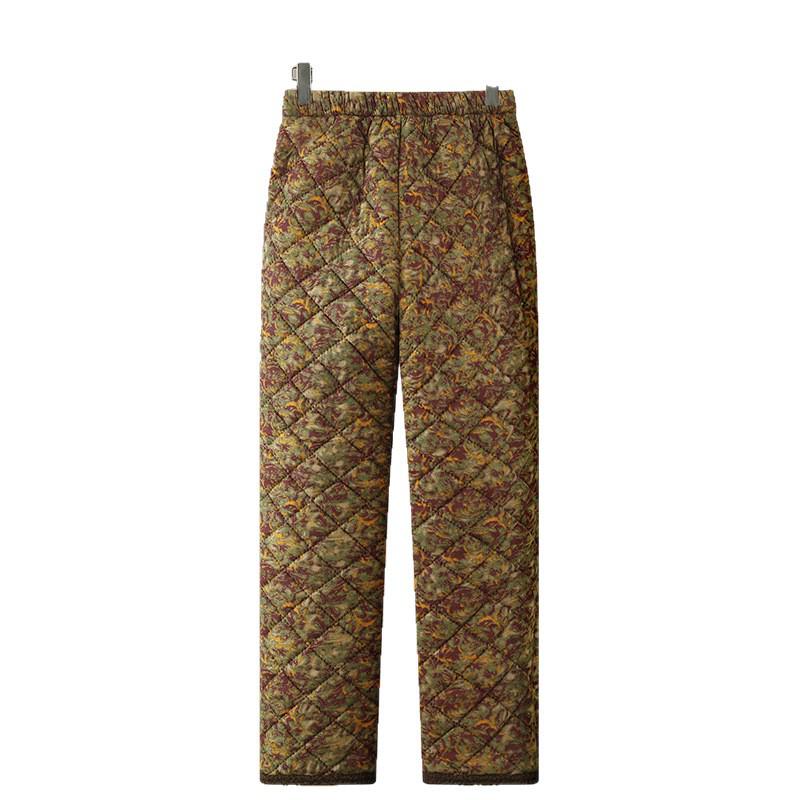 Mom's Winter Home Wear: Velvet & Thick Cotton Two-Piece Set for Middle-Aged & Elderly Women - Warm Jacket & Pants