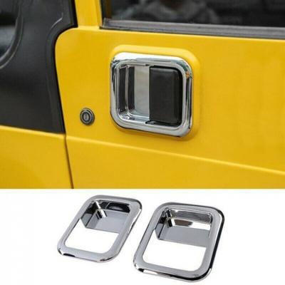 2x Exterior Door Handle Bowl Frame Decor Cover Trim For Jeep Wrangler TJ 1997-06