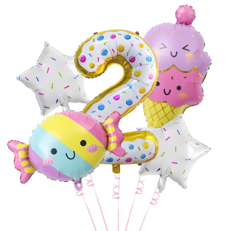 Ice Cream Candy Digital Balloon Set Children's Birthday Set Baby Shower Scene Arrangement