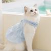 Spring and summer thin daisy skirt lace collar cat and dog clothing two-legged casual wear