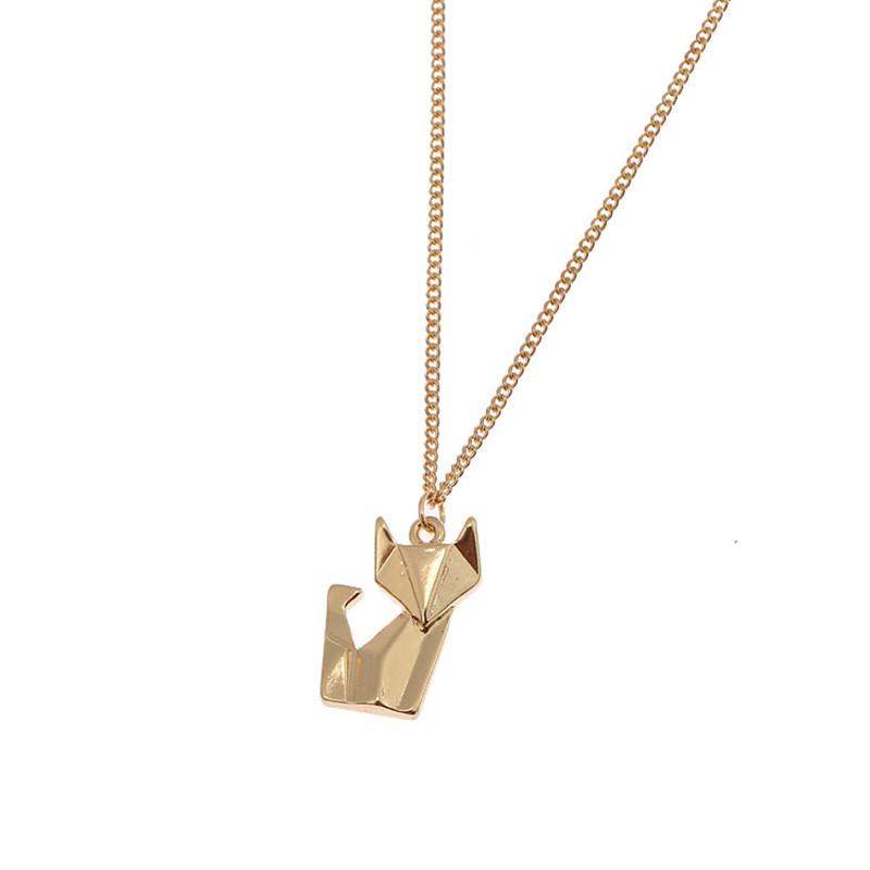 3D Geometric Origami Animal Short Necklace - Japanese  Korean Fashion Jewelry