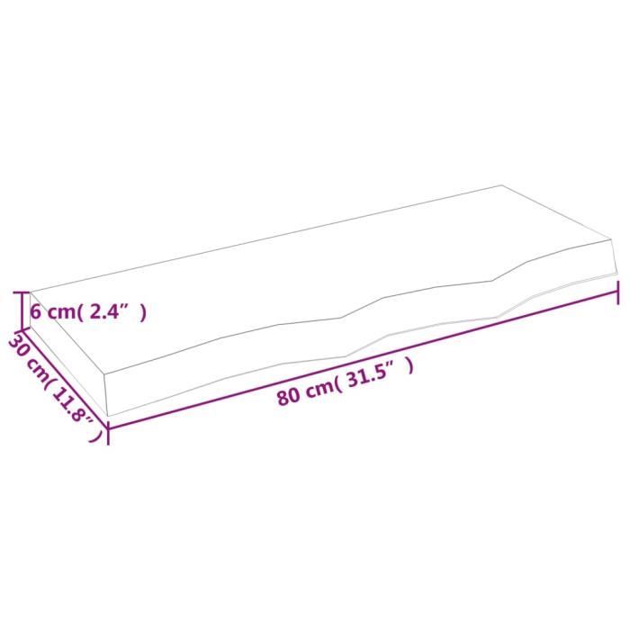 VidaXL Étagère murale 80x30x6 cm bois de chêne massif non traité 363544