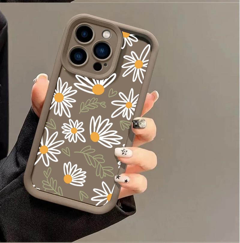 Case Cover For Realme 16 15 Pro 14 13 12 11 Plus 5G 15T C75 C71 C53 C55 GT6 GT3 Silicone Phone Casing Daisy Flowers Soft
