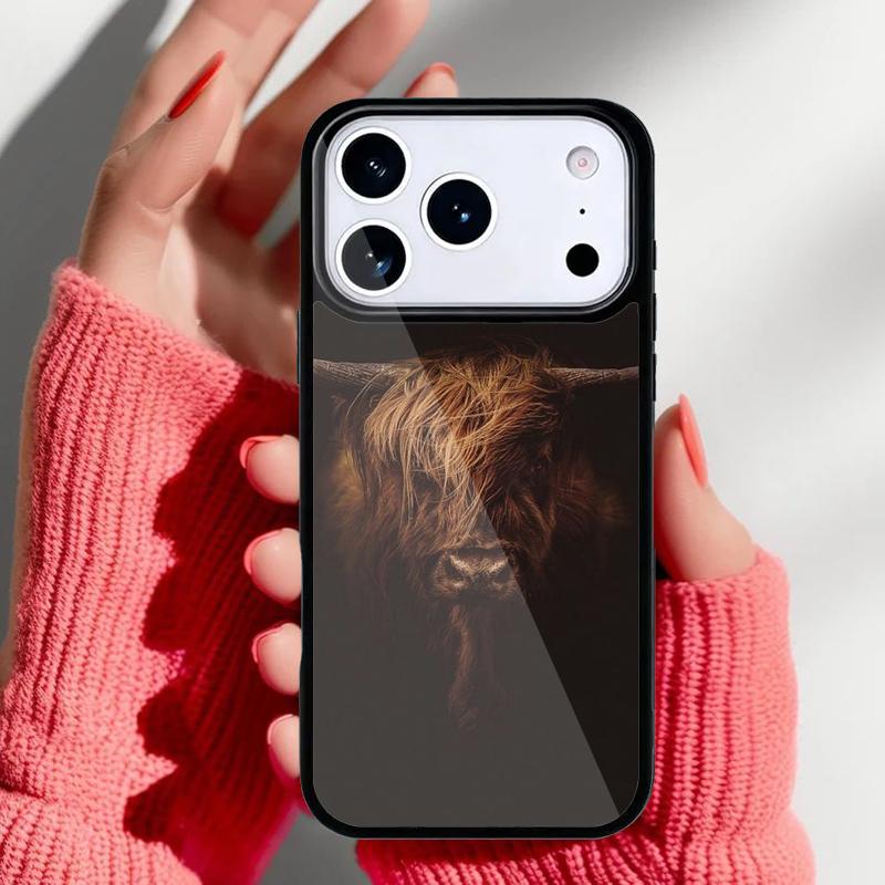 Cute Highland Cow soft Phone Case for iPhone 17 16 15 14 13 Pro Max Back Cover for 12 11 Pro Coque