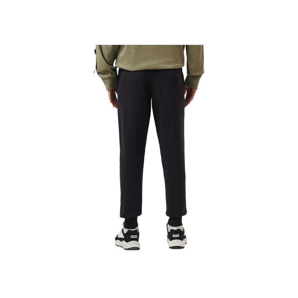 Timberland FW22 Solid Color Printed Letter Logo Drawstring Cuff Sweatpants Men Bottoms Black A5VT9-001