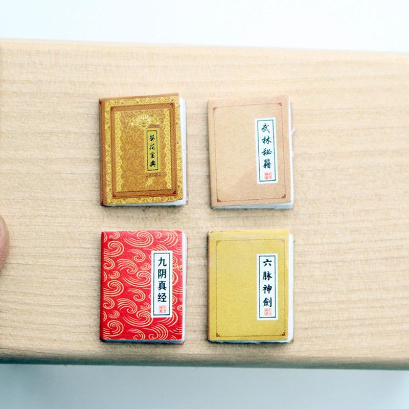 

4Pcs/Set Mini The Four Great Classical Novels Book Model For Dollhouse Accessories Study Decoration Miniature Doll House Items