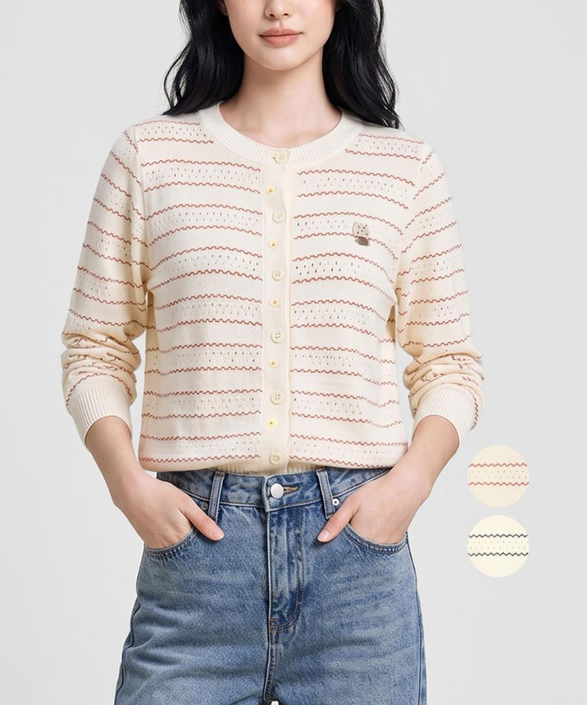 KIM YOUNG JOO GOLF Spring/Summer Punched Zigzag Mushroom Women'S Cardigan Dqslca38