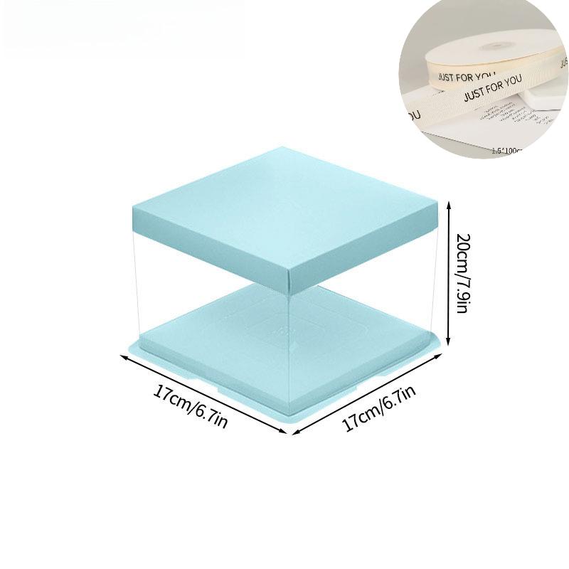 Gift Box With Ribbon Transparent Pastry Cake Box Birthday Cake Packaging Supplies Clear Candy Box Christmas New Year
