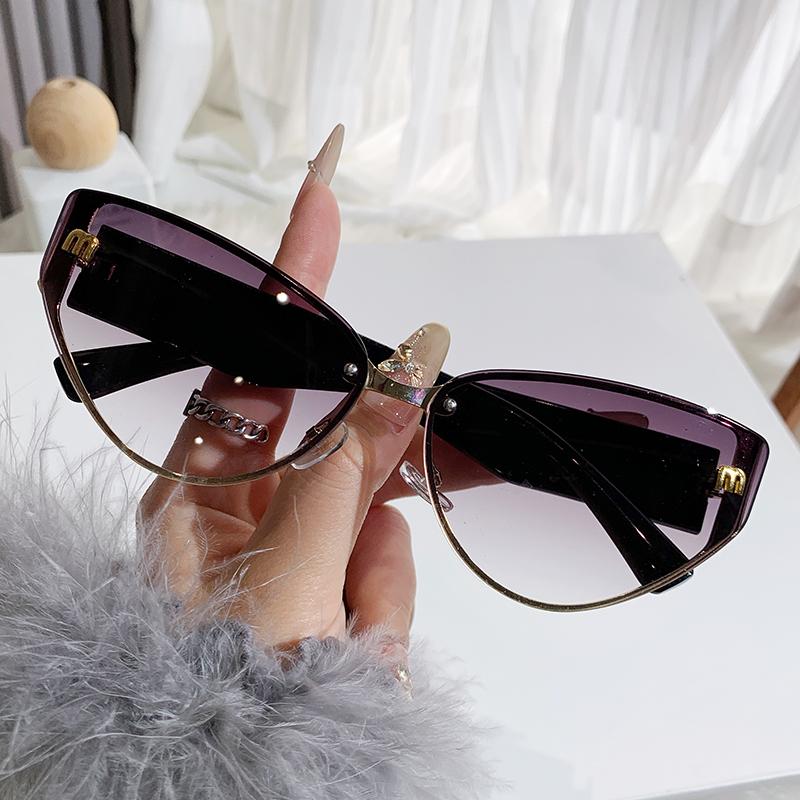 New M Letter Cat Eye Sunglasses Internet Celebrity Ins Same Retro Sunglasses Women'S Trendy Sunglasses 90315