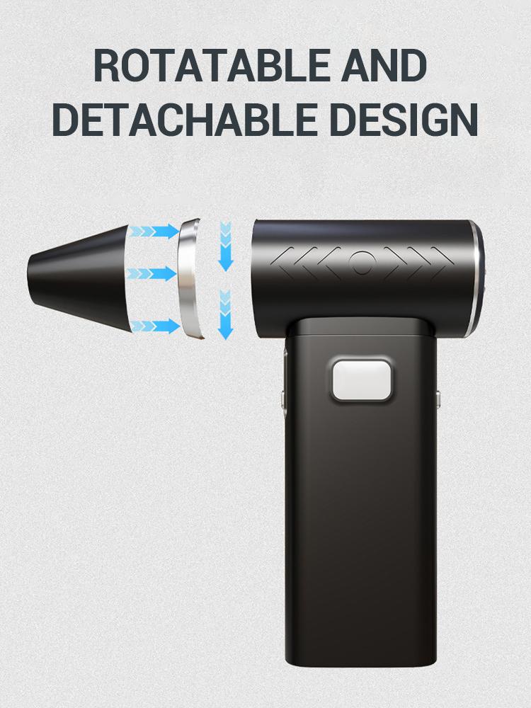 300000RPM Turbo Jet Fan Electric Air Duster with Light Air Blower Handheld Duct Fan for Computer Keyboard Outdoors Car Home