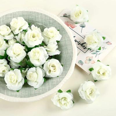 10/20pcs Artificial Flowers Silk Cream Rose Hot Sales Christmas Wedding Bridal Bouquet Diy Home Vase Garden Festival Decoration