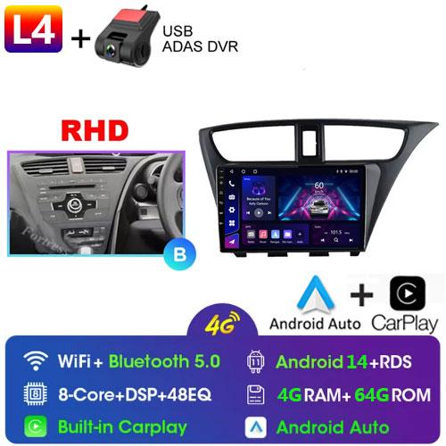 Fortress For Honda CIVIC Hatchback 2012 - 2017 Car Radio Android Multimedia Video Player Navigation GPS Stereo HU No 2 Din 2din