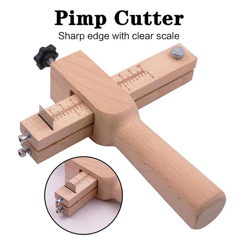 Wooden Adjusting Leather Strap Belt Cutter Leather Strap Cutter With 5 Blades Diy Hand Leather Belt Cutting Craft Tools