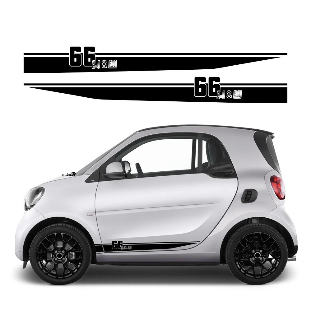 2PCS Car Side Door Creative Sticker Vinyl Waterproof Decor Decals For Mercedes Benz Smart Fortwo W453 W451 Racing Accessories