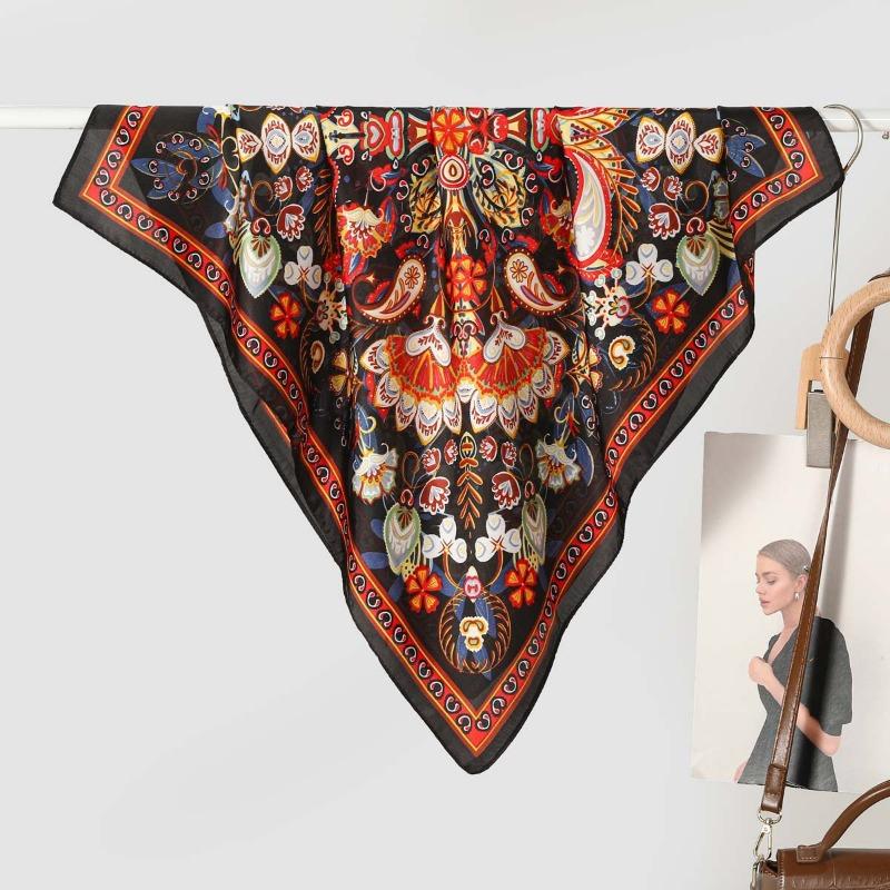 Trendig Mångsidig 70cm Liten Fyrkantig Scarves För Alla Säsonger Dekorativ Användning