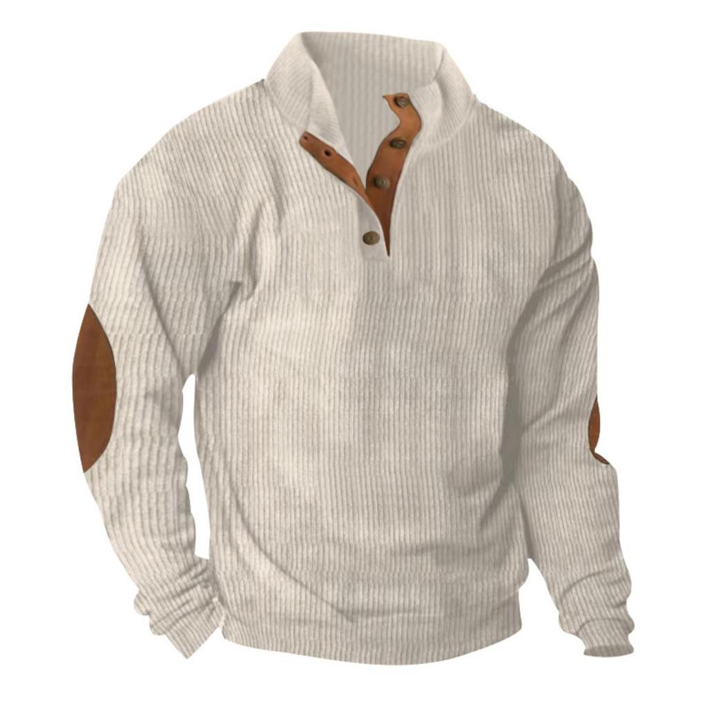 Herren Outdoor Kord Casual Stehkragen Langarm Sweatshirt Sportjacken