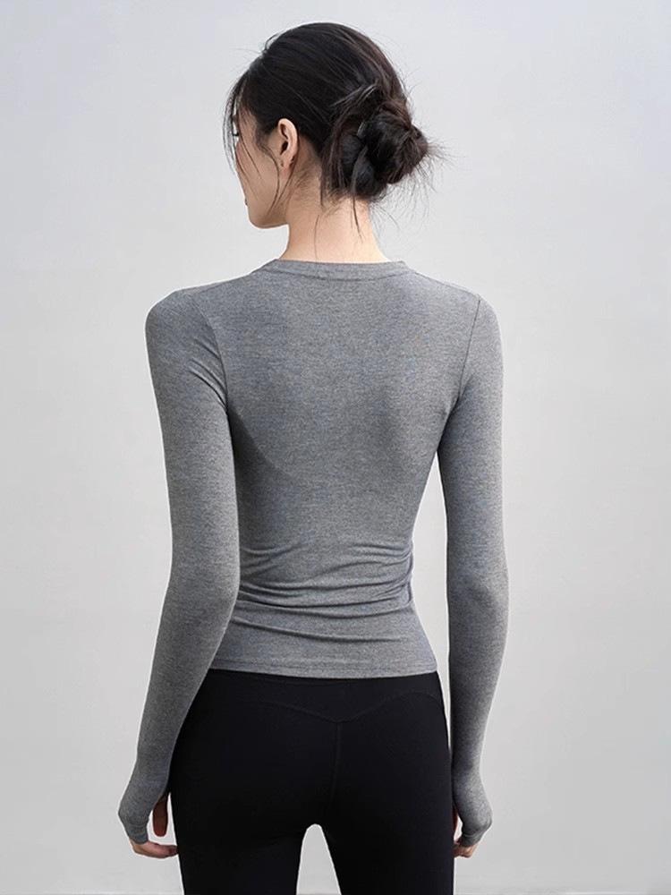 2025 Autumn Women's Slimming Quick-Dry Long Sleeve Yoga Top for Fitness and Pilates