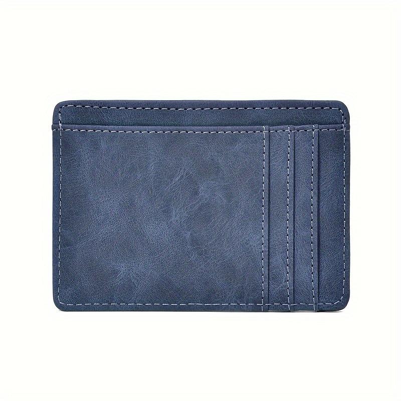 Simple Men Women Leather Card Holder Ultra-Thin Mini Short Wallet Multi-Card Slot Simple Design Wallet PU Universal Coin Purses