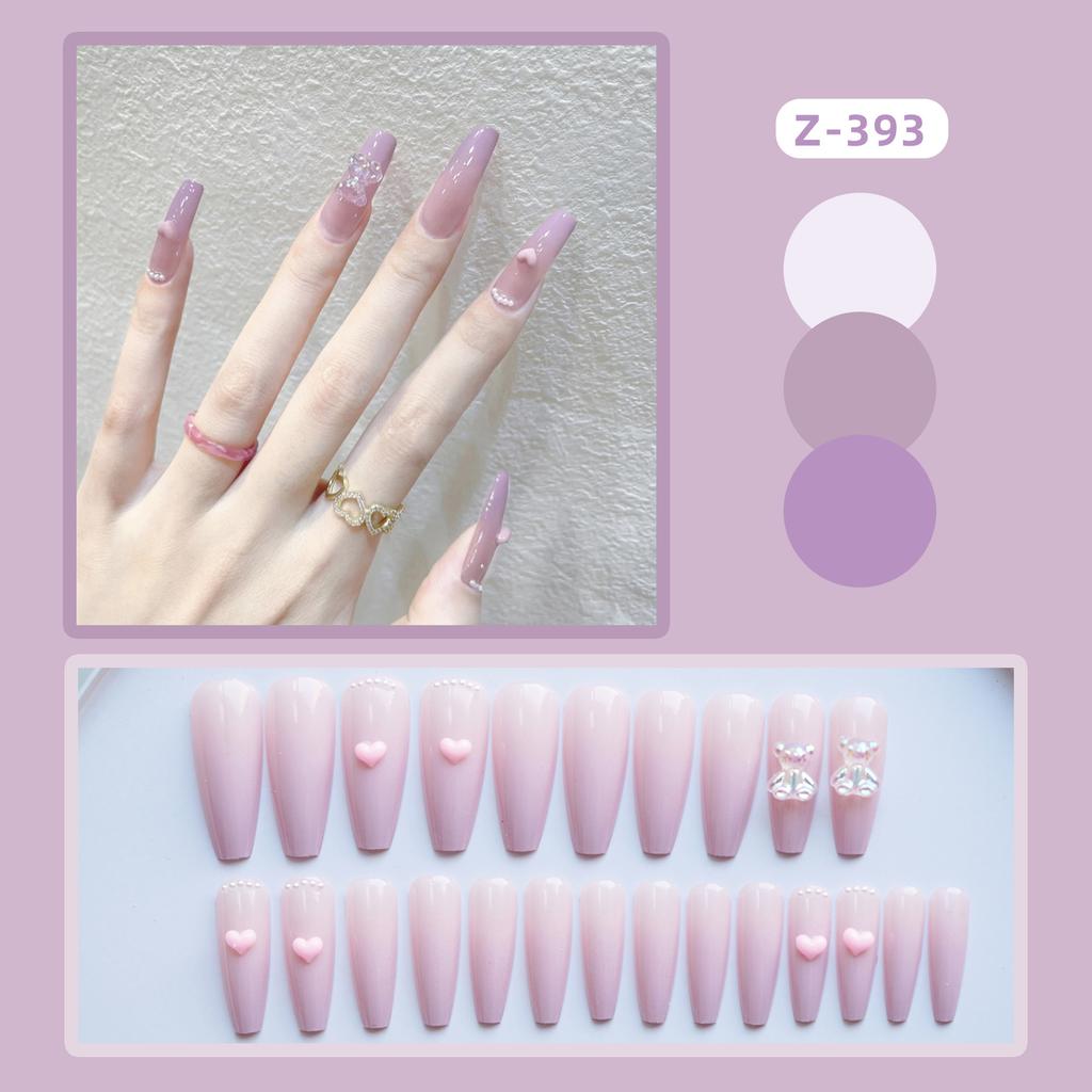 24Pcs Frosted Smoky Black Ripple Fake Nails Full Coverage Removable Press On Nails Finished Nail Stickers