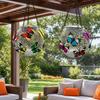 Solar-Schmetterlings-Hängeleuchte mit LED, Wasserdicht für den Außenbereich, Farbwechselnde Metall-Gartenlampe mit Kette, Solar-Garten-Hängekugel für Terrasse